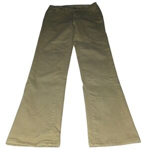 Natural Reflections Womens Khaki Comfort Stretch Classic Fleece Lined Pants Sz 4